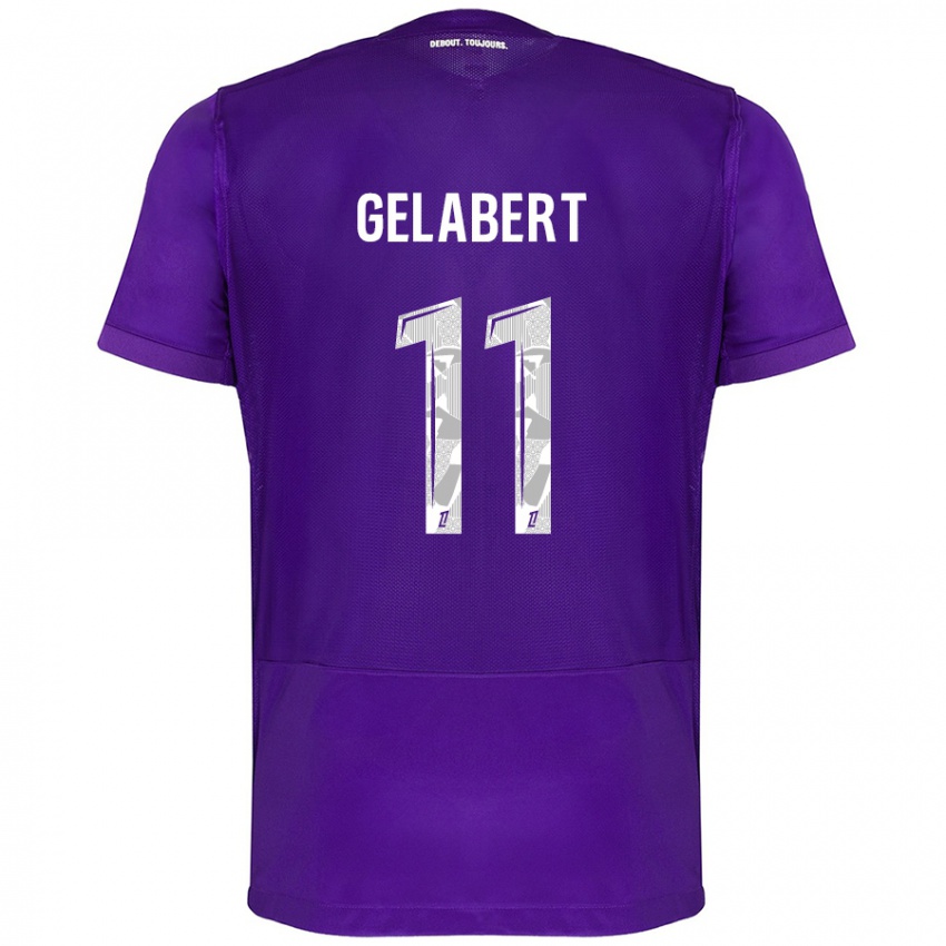 Børn César Gelabert #11 Lilla Hvid Hjemmebane Spillertrøjer 2024/25 Trøje T-Shirt