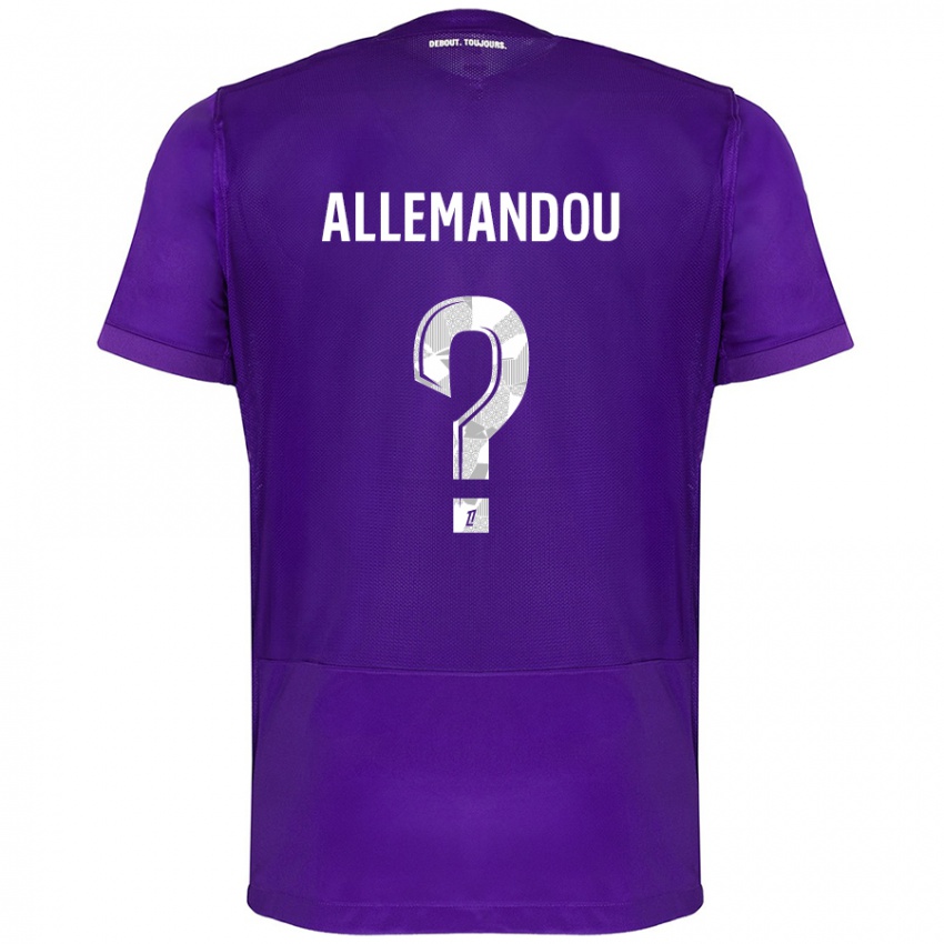 Børn Teddy Allemandou #0 Lilla Hvid Hjemmebane Spillertrøjer 2024/25 Trøje T-Shirt