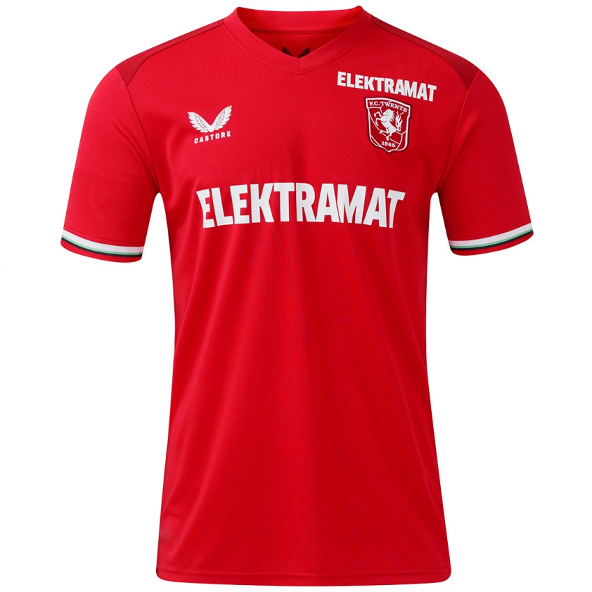 Børn Pim Van Affelen Van Saemsfoort #0 Rød Hvid Hjemmebane Spillertrøjer 2024/25 Trøje T-Shirt