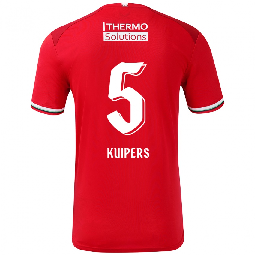 Børn Bas Kuipers #5 Rød Hvid Hjemmebane Spillertrøjer 2024/25 Trøje T-Shirt