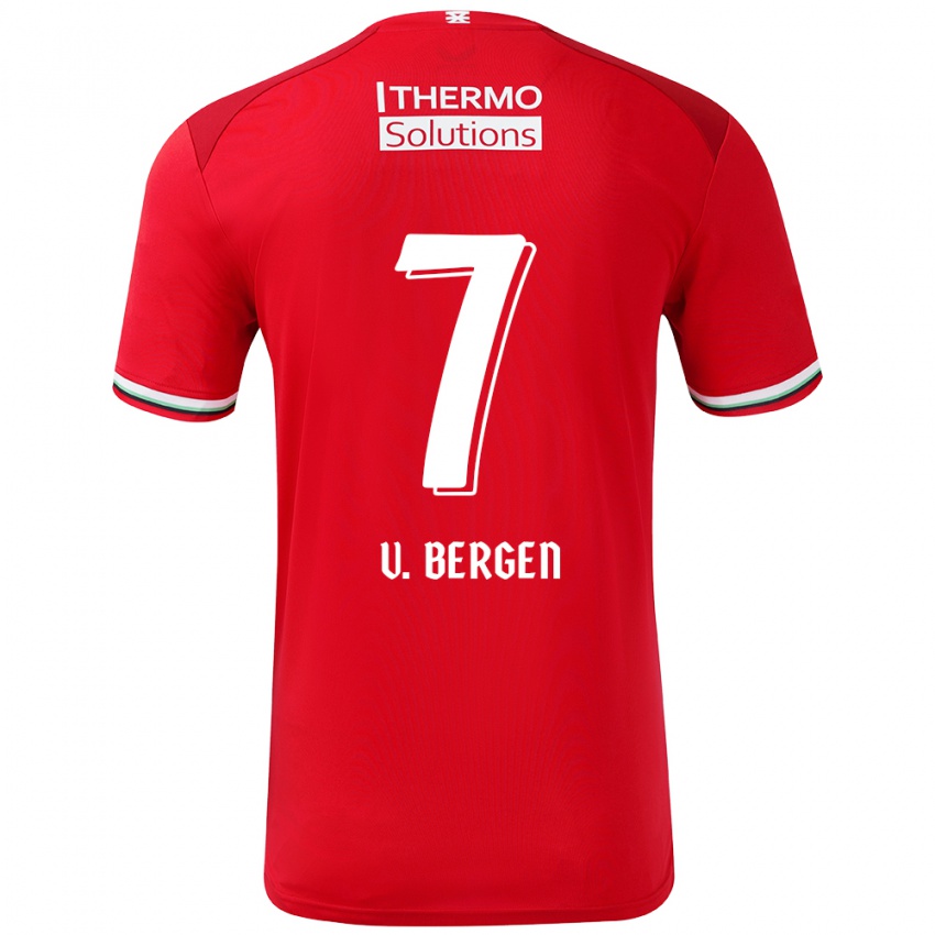 Børn Mitchell Van Bergen #7 Rød Hvid Hjemmebane Spillertrøjer 2024/25 Trøje T-Shirt