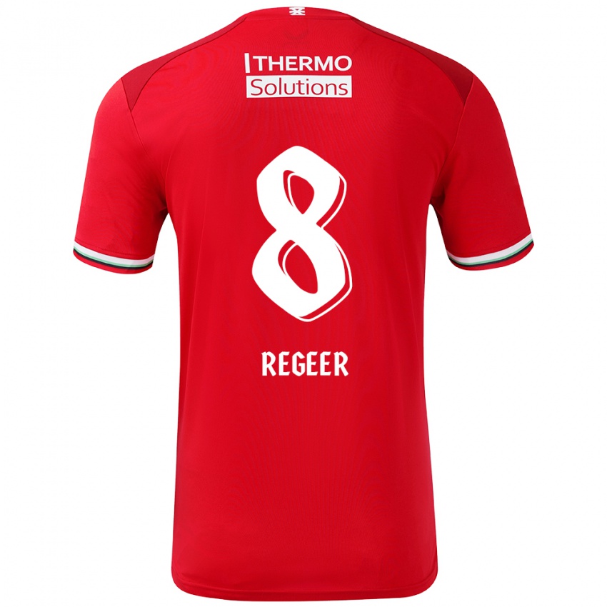 Børn Youri Regeer #8 Rød Hvid Hjemmebane Spillertrøjer 2024/25 Trøje T-Shirt