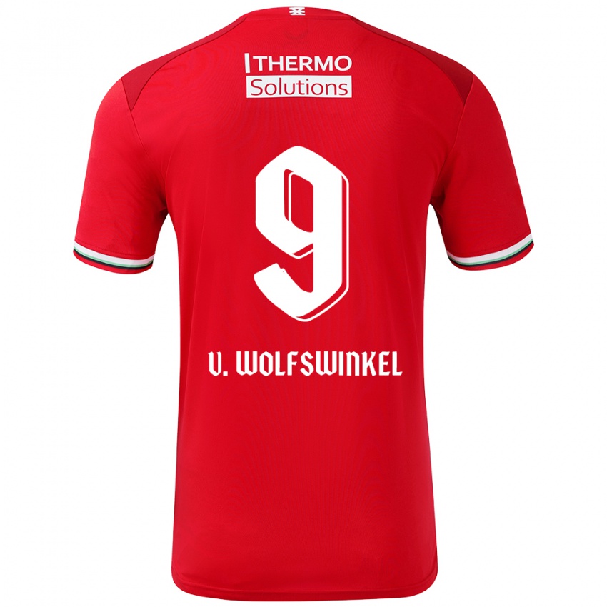 Børn Ricky Van Wolfswinkel #9 Rød Hvid Hjemmebane Spillertrøjer 2024/25 Trøje T-Shirt