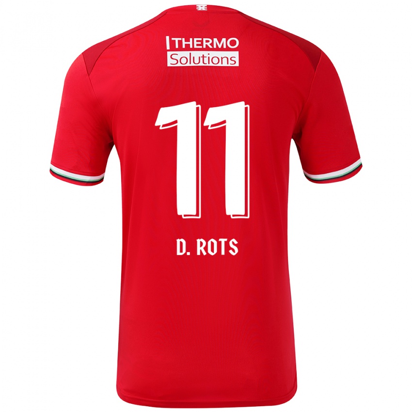 Børn Daan Rots #11 Rød Hvid Hjemmebane Spillertrøjer 2024/25 Trøje T-Shirt