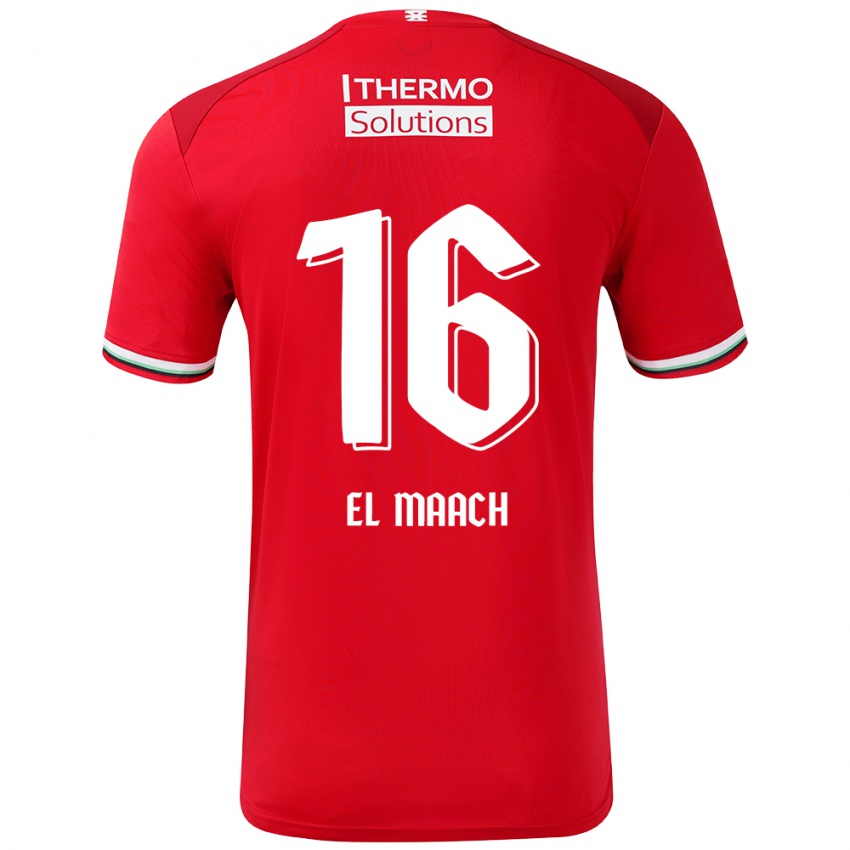 Børn Issam El Maach #16 Rød Hvid Hjemmebane Spillertrøjer 2024/25 Trøje T-Shirt