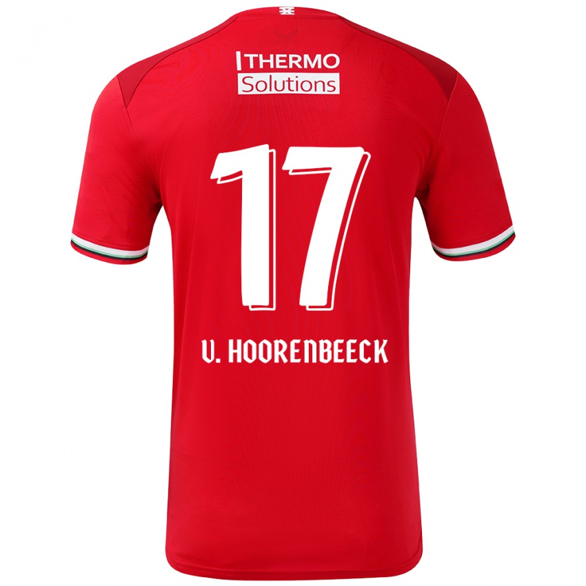 Børn Alec Van Hoorenbeeck #17 Rød Hvid Hjemmebane Spillertrøjer 2024/25 Trøje T-Shirt