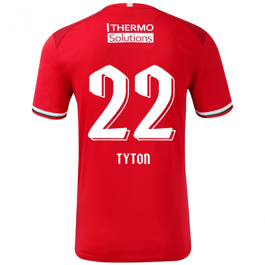 Børn Przemyslaw Tyton #22 Rød Hvid Hjemmebane Spillertrøjer 2024/25 Trøje T-Shirt