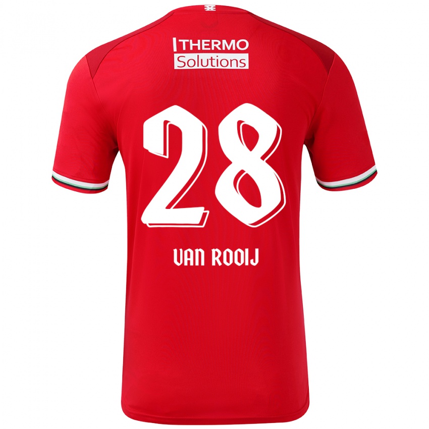 Børn Bart Van Rooij #28 Rød Hvid Hjemmebane Spillertrøjer 2024/25 Trøje T-Shirt