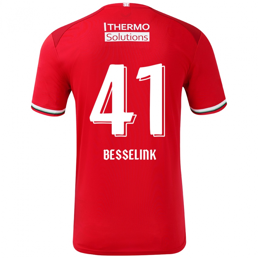 Børn Gijs Besselink #41 Rød Hvid Hjemmebane Spillertrøjer 2024/25 Trøje T-Shirt