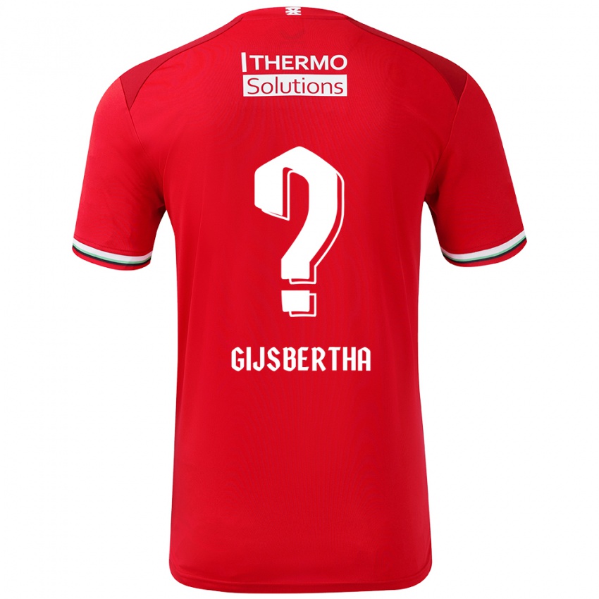 Børn Tyrese Gijsbertha #0 Rød Hvid Hjemmebane Spillertrøjer 2024/25 Trøje T-Shirt