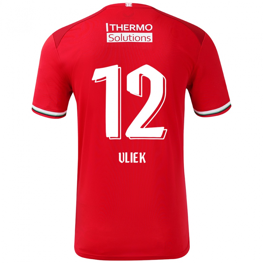 Børn Leonie Vliek #12 Rød Hvid Hjemmebane Spillertrøjer 2024/25 Trøje T-Shirt