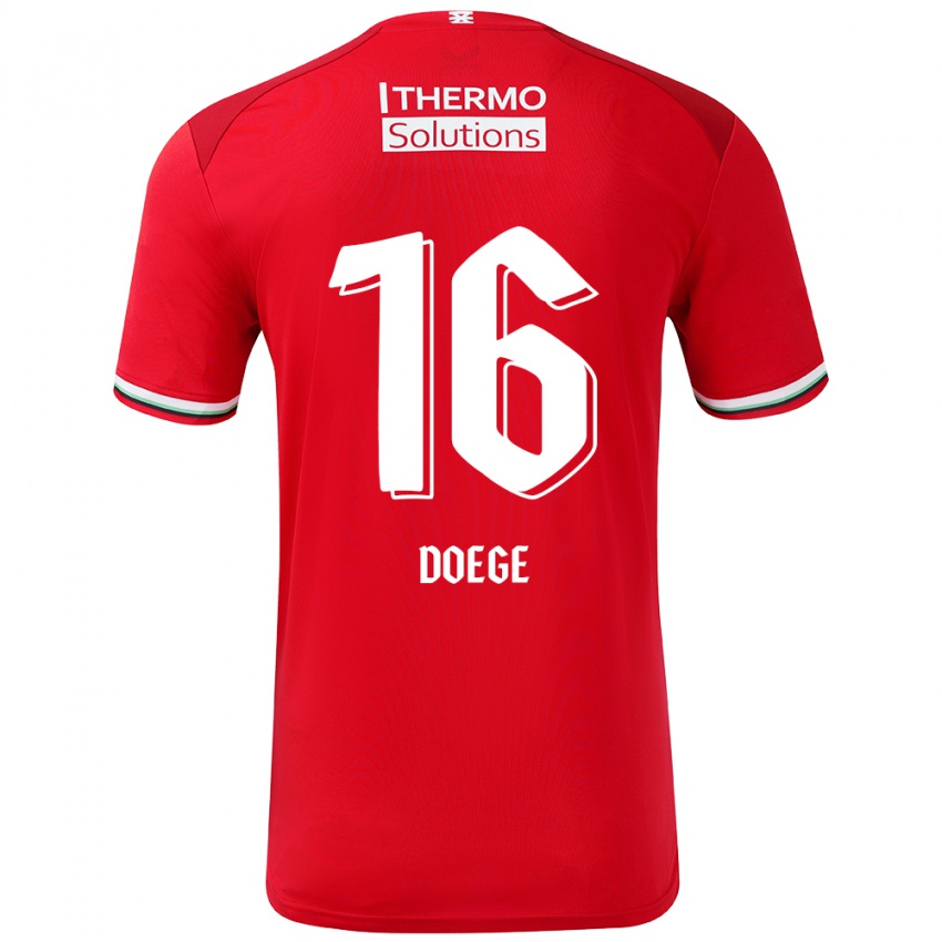 Børn Leonie Doege #16 Rød Hvid Hjemmebane Spillertrøjer 2024/25 Trøje T-Shirt