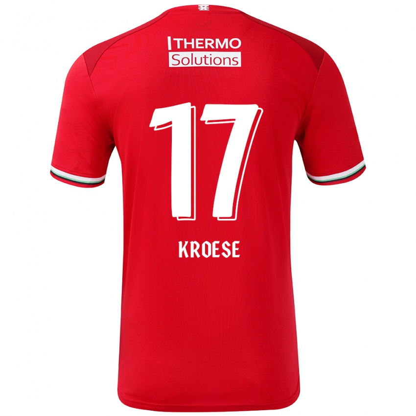 Børn Fieke Kroese #17 Rød Hvid Hjemmebane Spillertrøjer 2024/25 Trøje T-Shirt