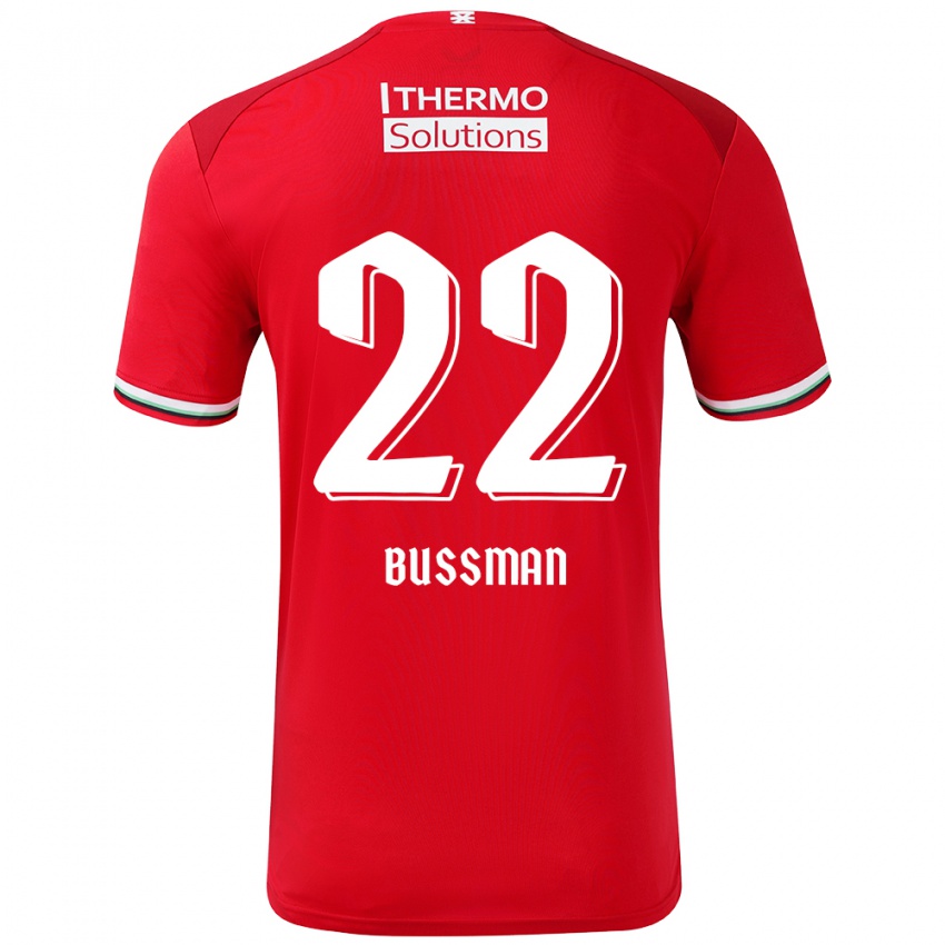 Børn Fiene Bussman #22 Rød Hvid Hjemmebane Spillertrøjer 2024/25 Trøje T-Shirt