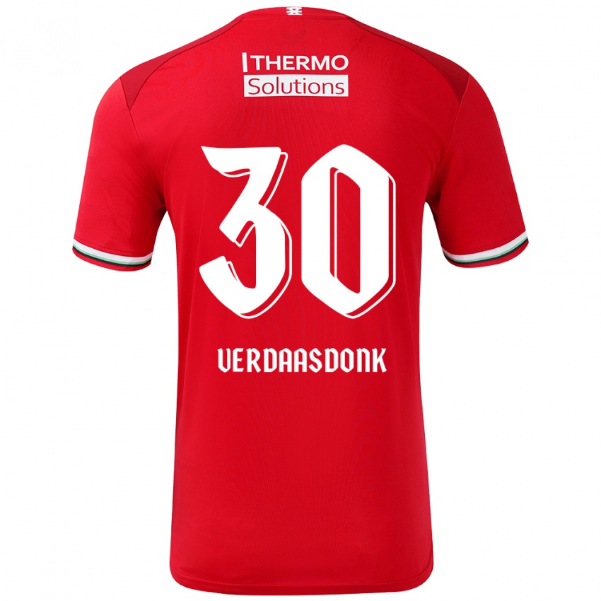 Børn Suus Verdaasdonk #30 Rød Hvid Hjemmebane Spillertrøjer 2024/25 Trøje T-Shirt