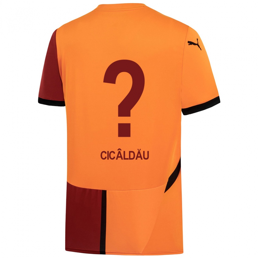 Børn Alexandru Cicâldău #0 Gul Rød Hjemmebane Spillertrøjer 2024/25 Trøje T-Shirt