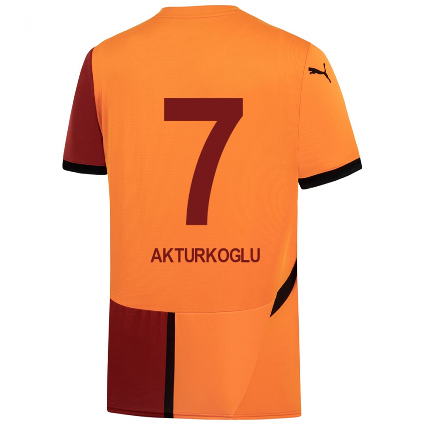 Børn Kerem Aktürkoğlu #7 Gul Rød Hjemmebane Spillertrøjer 2024/25 Trøje T-Shirt