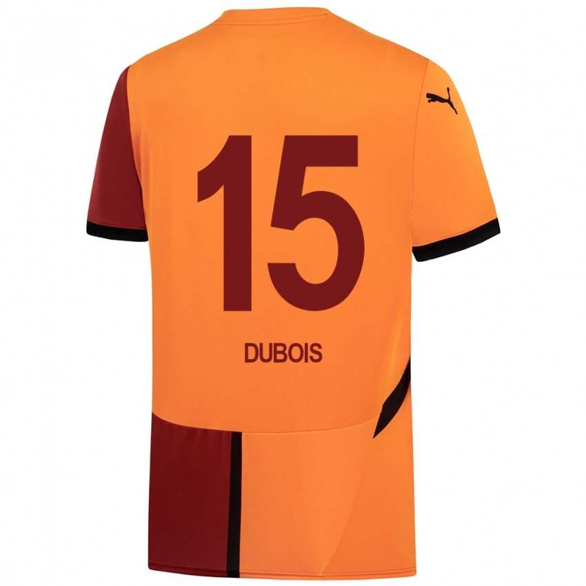 Børn Léo Dubois #15 Gul Rød Hjemmebane Spillertrøjer 2024/25 Trøje T-Shirt