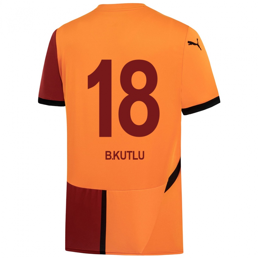 Børn Berkan Kutlu #18 Gul Rød Hjemmebane Spillertrøjer 2024/25 Trøje T-Shirt