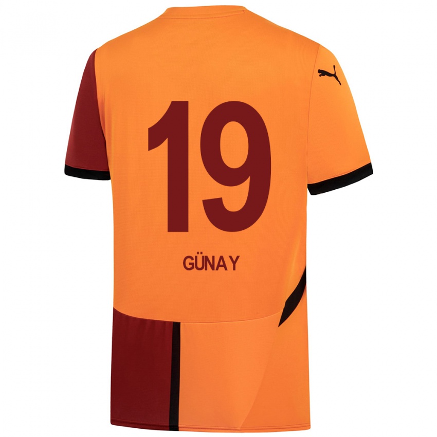 Børn Günay Güvenç #19 Gul Rød Hjemmebane Spillertrøjer 2024/25 Trøje T-Shirt