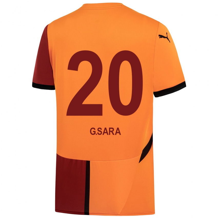 Børn Gabriel Sara #20 Gul Rød Hjemmebane Spillertrøjer 2024/25 Trøje T-Shirt