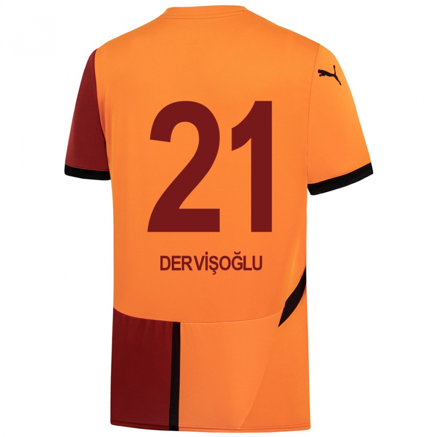 Børn Halil Dervişoğlu #21 Gul Rød Hjemmebane Spillertrøjer 2024/25 Trøje T-Shirt