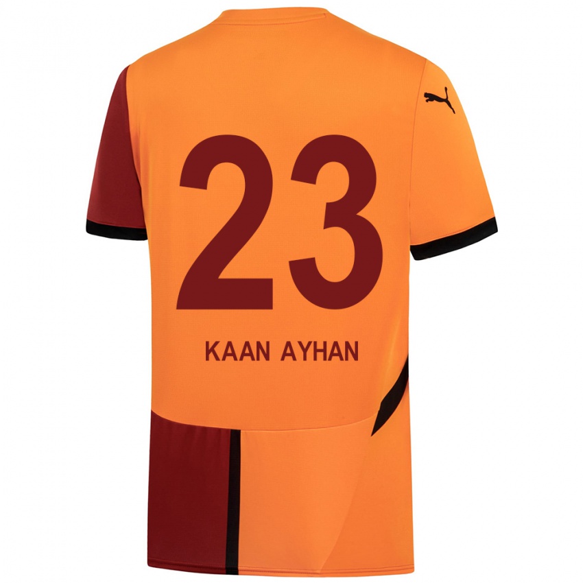 Børn Kaan Ayhan #23 Gul Rød Hjemmebane Spillertrøjer 2024/25 Trøje T-Shirt