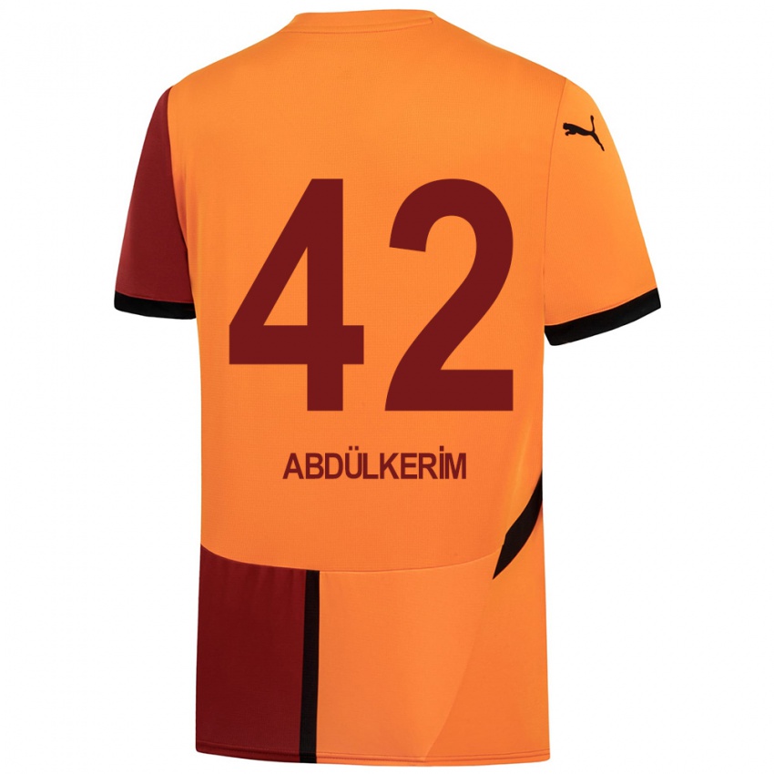 Børn Abdülkerim Bardakcı #42 Gul Rød Hjemmebane Spillertrøjer 2024/25 Trøje T-Shirt