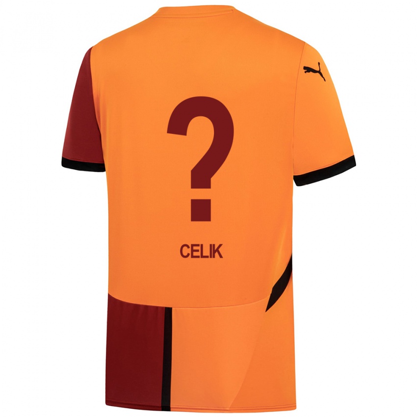 Børn Berke Celik #0 Gul Rød Hjemmebane Spillertrøjer 2024/25 Trøje T-Shirt