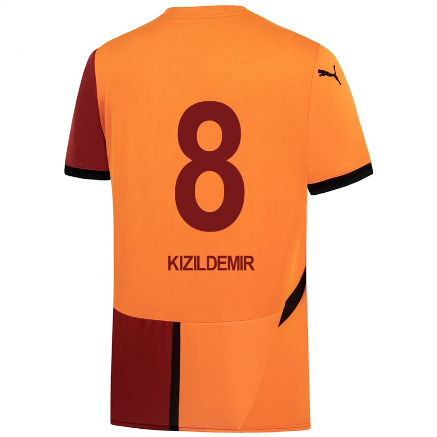 Børn Berk Kizildemir #8 Gul Rød Hjemmebane Spillertrøjer 2024/25 Trøje T-Shirt