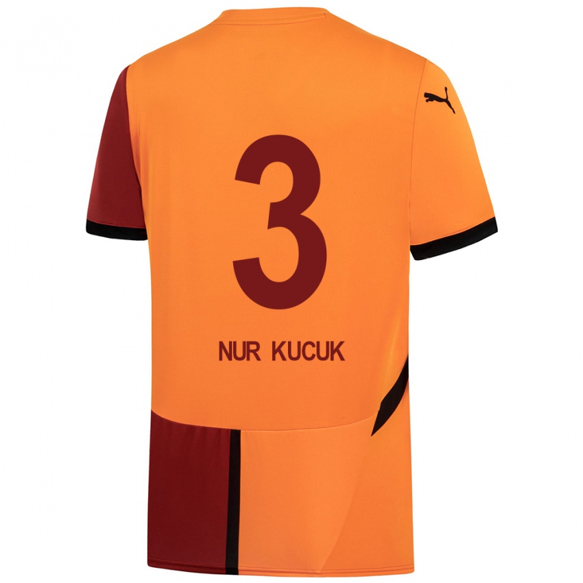 Børn Rabia Nur Küçük #3 Gul Rød Hjemmebane Spillertrøjer 2024/25 Trøje T-Shirt