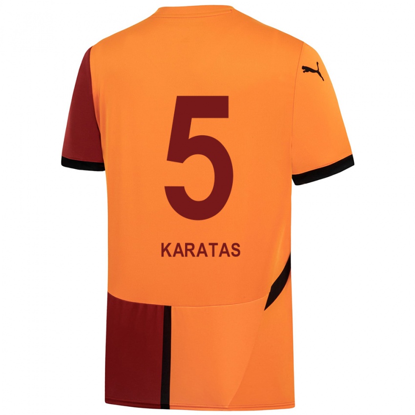 Børn Eda Karataş #5 Gul Rød Hjemmebane Spillertrøjer 2024/25 Trøje T-Shirt