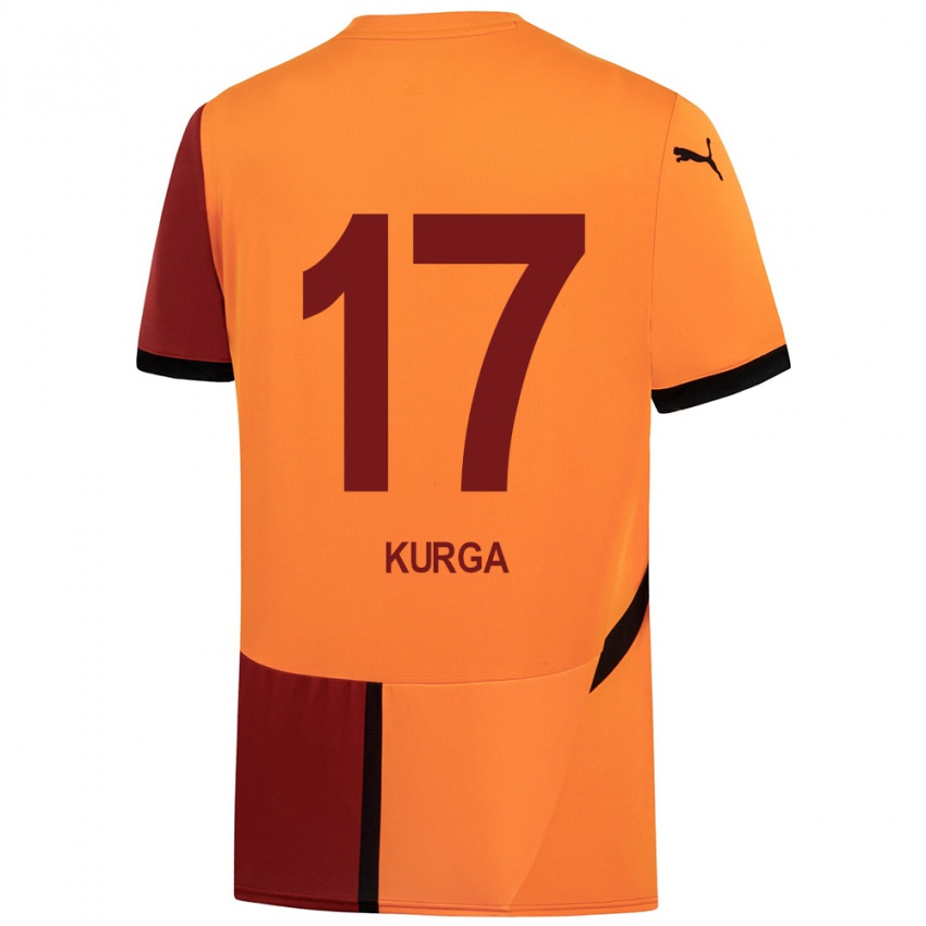 Børn Handan Kurğa #17 Gul Rød Hjemmebane Spillertrøjer 2024/25 Trøje T-Shirt