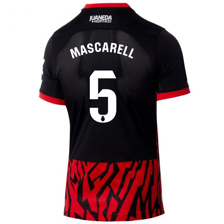 Børn Omar Mascarell #5 Sort Rød Hjemmebane Spillertrøjer 2024/25 Trøje T-Shirt