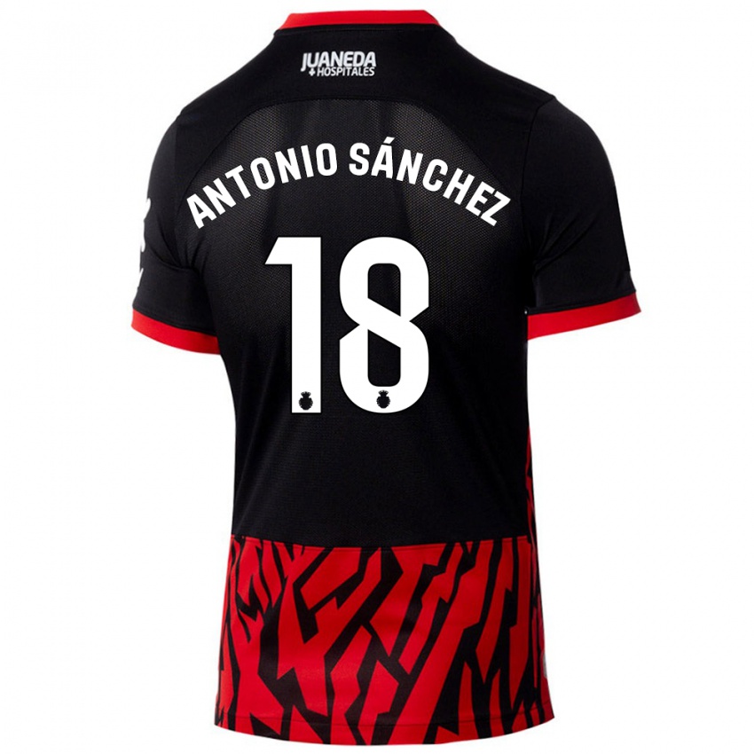 Børn Antonio Sánchez #18 Sort Rød Hjemmebane Spillertrøjer 2024/25 Trøje T-Shirt