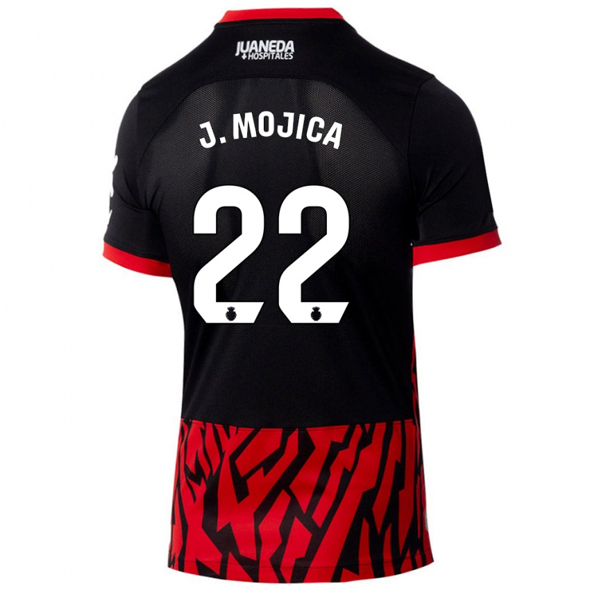 Børn Johan Mojica #22 Sort Rød Hjemmebane Spillertrøjer 2024/25 Trøje T-Shirt