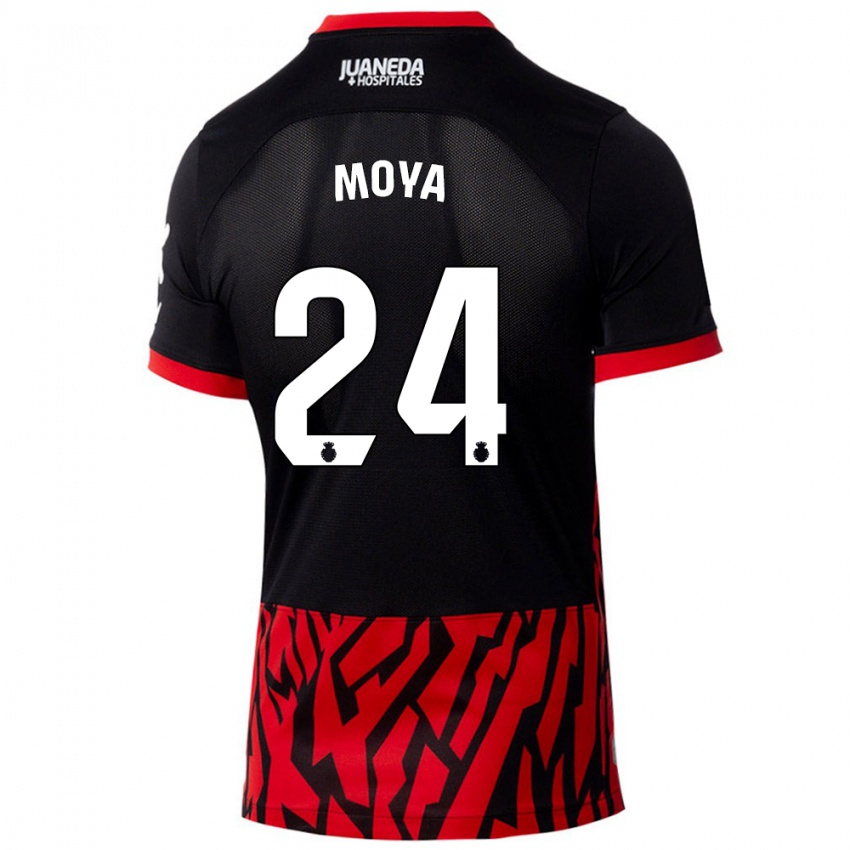 Børn Pablo Moyá #24 Sort Rød Hjemmebane Spillertrøjer 2024/25 Trøje T-Shirt