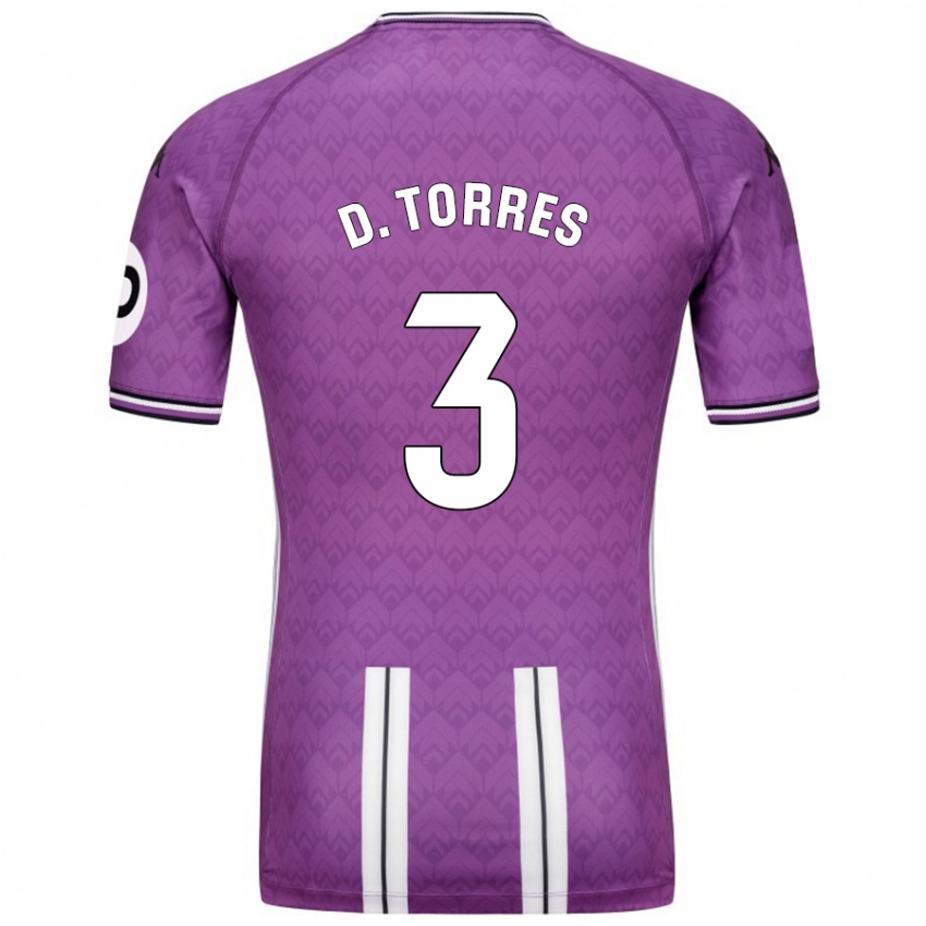 Børn David Torres #3 Lilla Hvid Hjemmebane Spillertrøjer 2024/25 Trøje T-Shirt