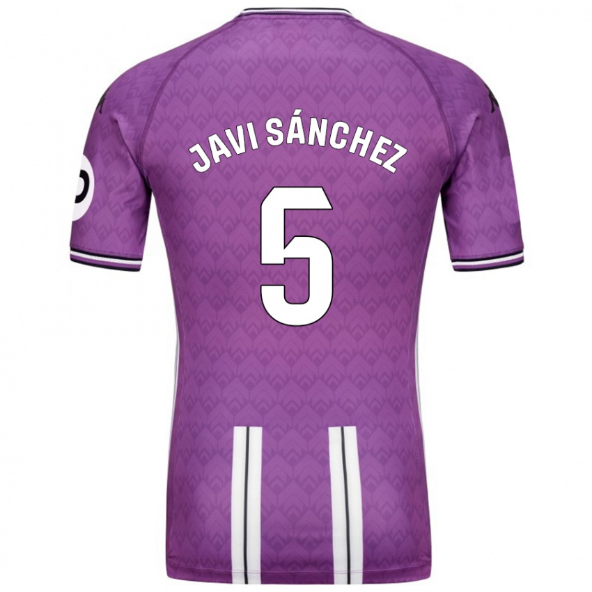 Børn Javi Sánchez #5 Lilla Hvid Hjemmebane Spillertrøjer 2024/25 Trøje T-Shirt