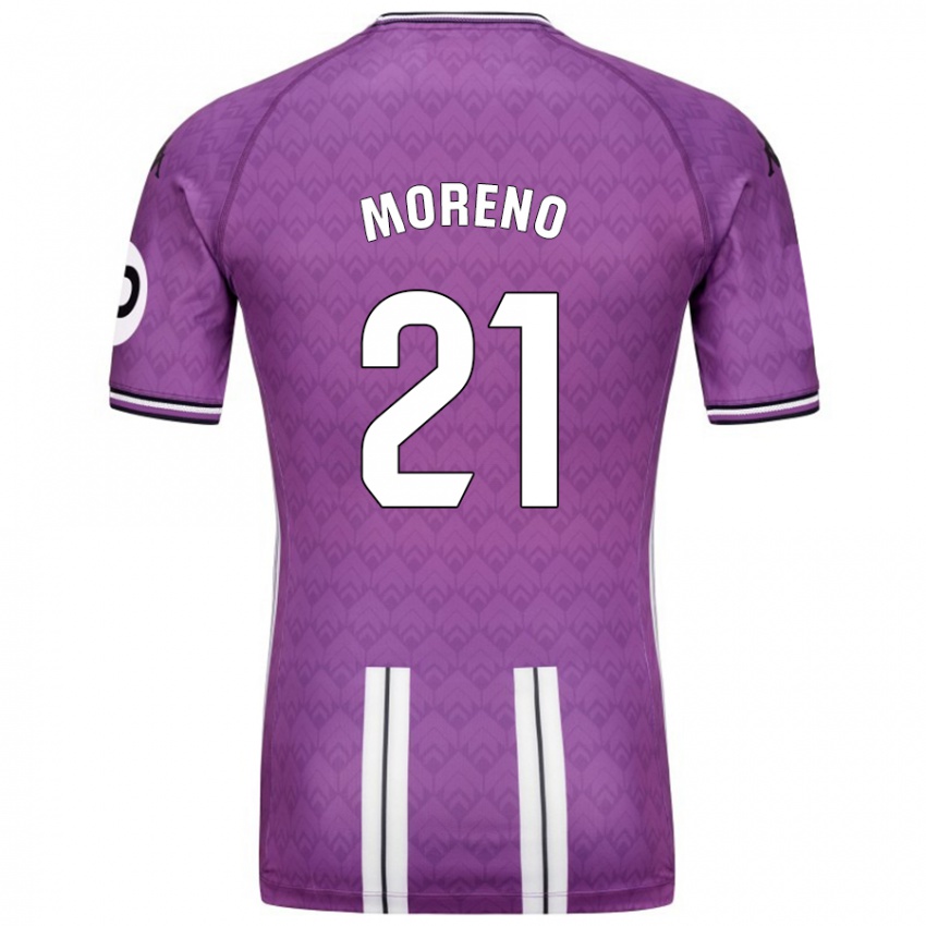 Børn Xavi Moreno #21 Lilla Hvid Hjemmebane Spillertrøjer 2024/25 Trøje T-Shirt