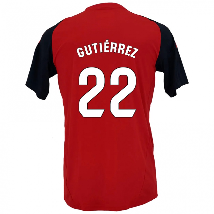 Børn Juan Gutiérrez #22 Rød Sort Hjemmebane Spillertrøjer 2024/25 Trøje T-Shirt