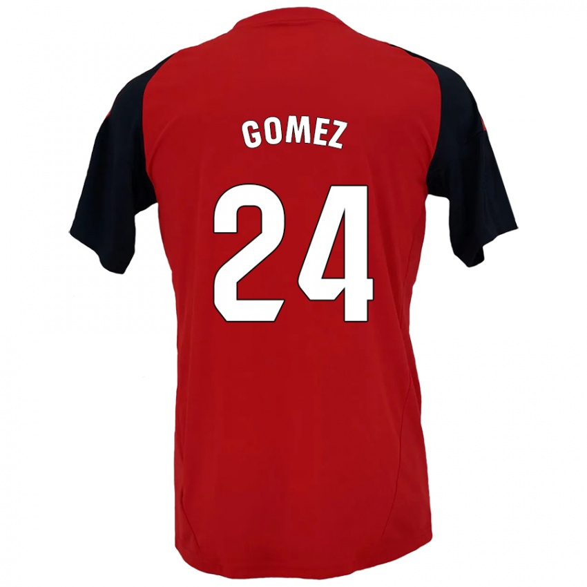 Børn Jonathan Gómez #24 Rød Sort Hjemmebane Spillertrøjer 2024/25 Trøje T-Shirt