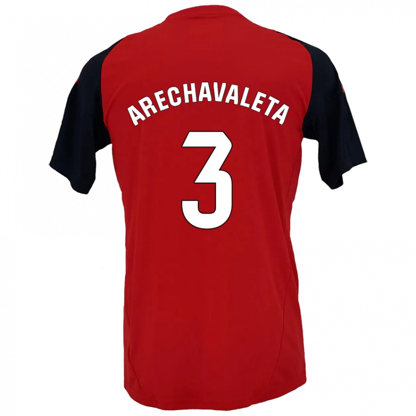 Børn Jorge Arechavaleta #3 Rød Sort Hjemmebane Spillertrøjer 2024/25 Trøje T-Shirt