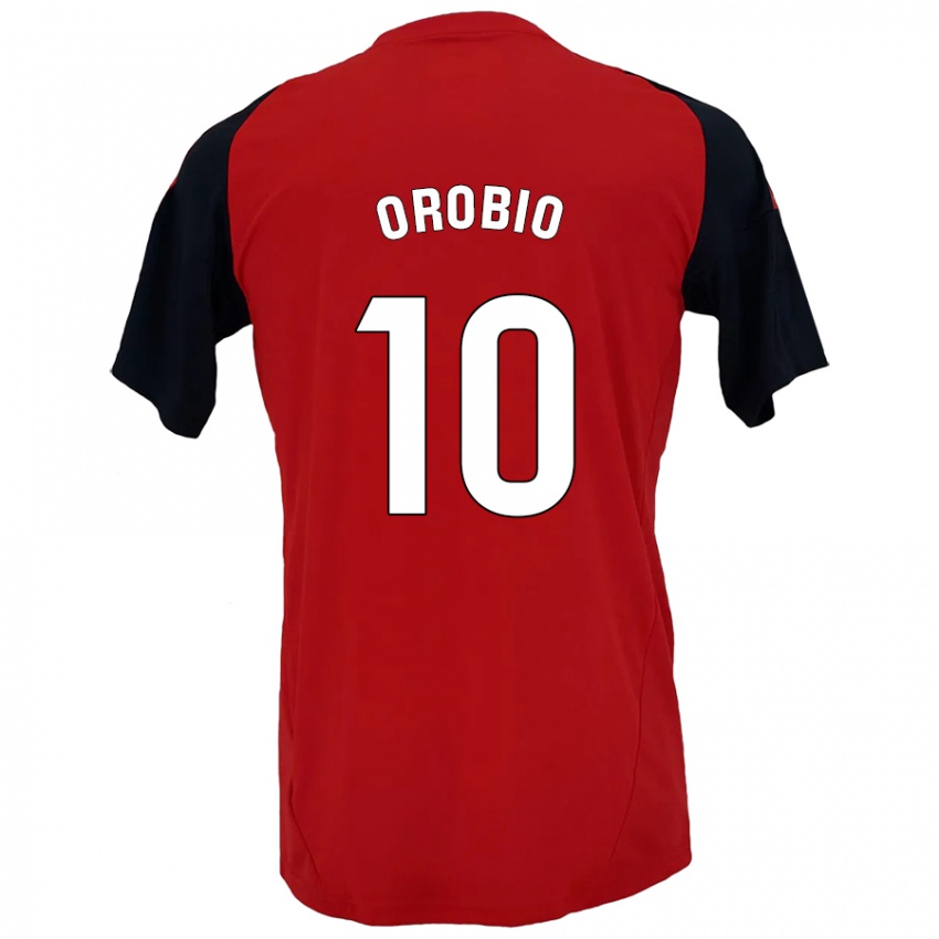 Børn Ekhiotz Orobio #10 Rød Sort Hjemmebane Spillertrøjer 2024/25 Trøje T-Shirt