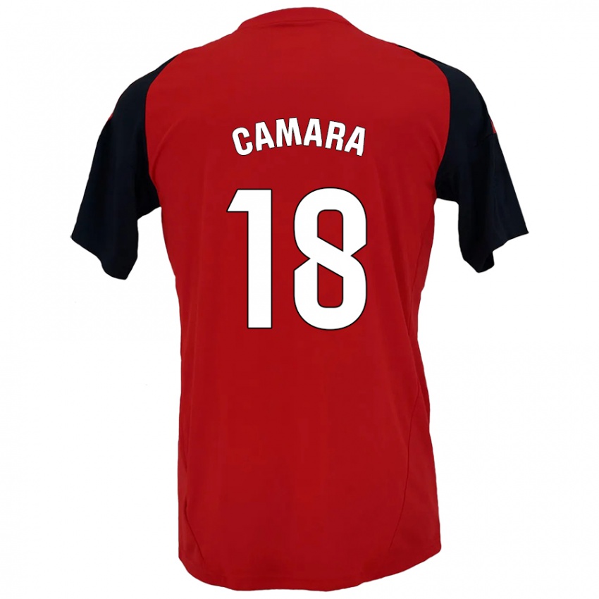 Børn Aaron Cámara #18 Rød Sort Hjemmebane Spillertrøjer 2024/25 Trøje T-Shirt