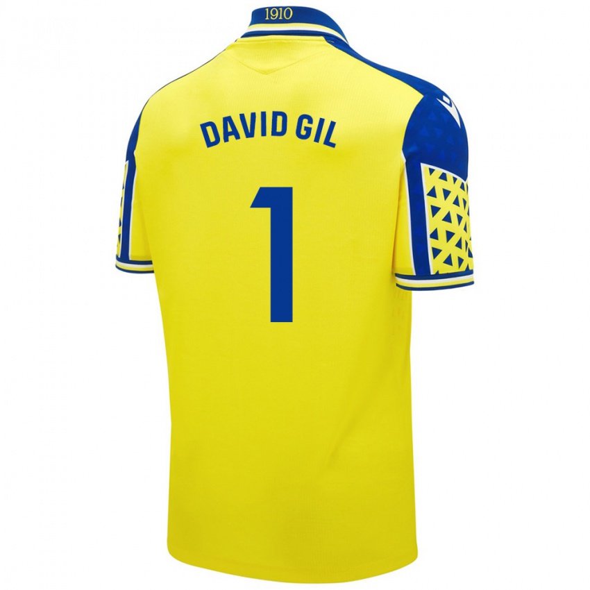 Børn David Gil #1 Gul Blå Hjemmebane Spillertrøjer 2024/25 Trøje T-Shirt