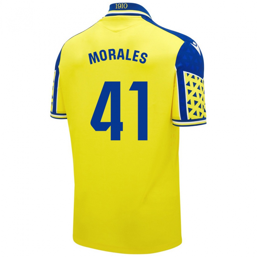 Børn Luis Morales #41 Gul Blå Hjemmebane Spillertrøjer 2024/25 Trøje T-Shirt