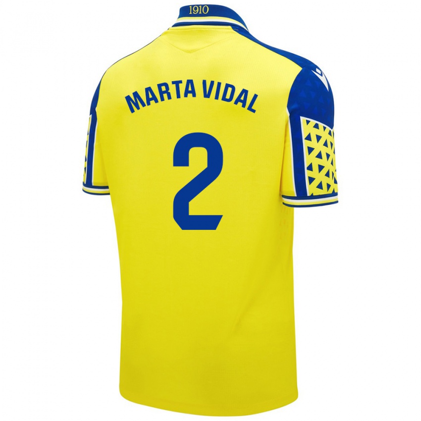 Børn Marta Vidal Vela #2 Gul Blå Hjemmebane Spillertrøjer 2024/25 Trøje T-Shirt