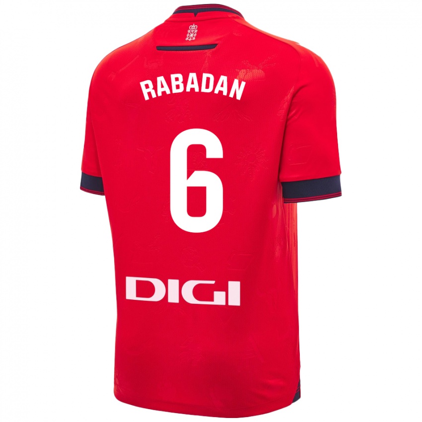 Børn David Rabadán #6 Rød Hvid Hjemmebane Spillertrøjer 2024/25 Trøje T-Shirt