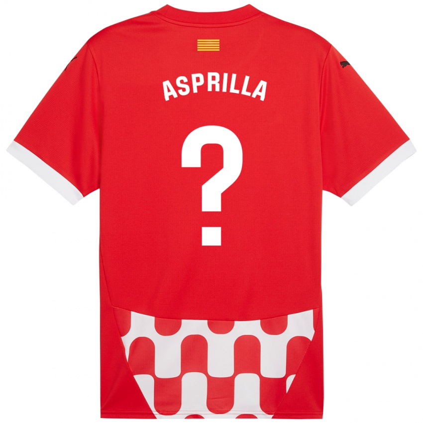 Børn Yáser Asprilla #0 Rød Hvid Hjemmebane Spillertrøjer 2024/25 Trøje T-Shirt